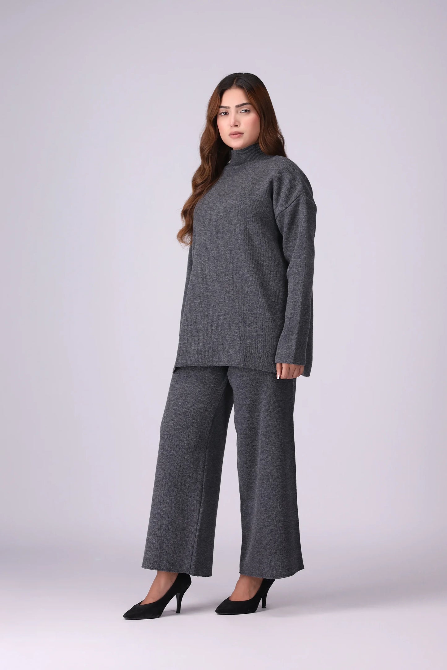 Button-Through Top Knitted Co-Ord Set Women CO-Ords Winter 2024 Knit Story COUGAR- (Women Winter 2024)   