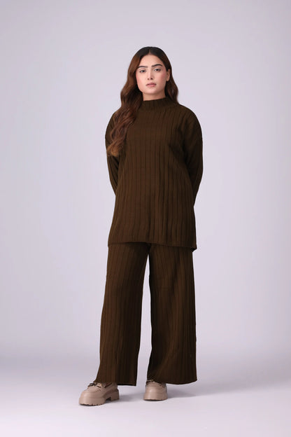 Wide Rib Knit Co-Ord Set Women CO-Ords Winter 2024 Knit Story COUGAR- (Women Winter 2024)   