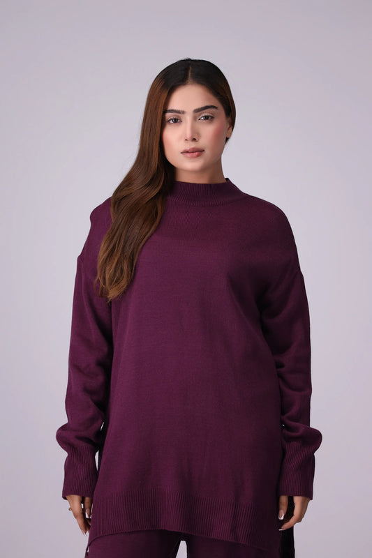 Interlock Rib Co-Ord Set Women CO-Ords Winter 2024 Knit Story COUGAR- (Women Winter 2024) FSZ Purple 