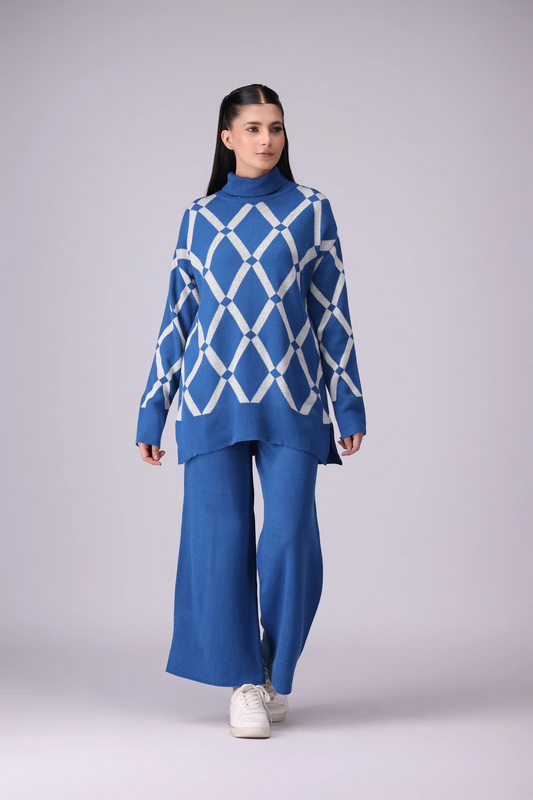 Argyle Pattern Top Co-Ord Set Women CO-Ords Winter 2024 Knit Story COUGAR- (Women Winter 2024)   