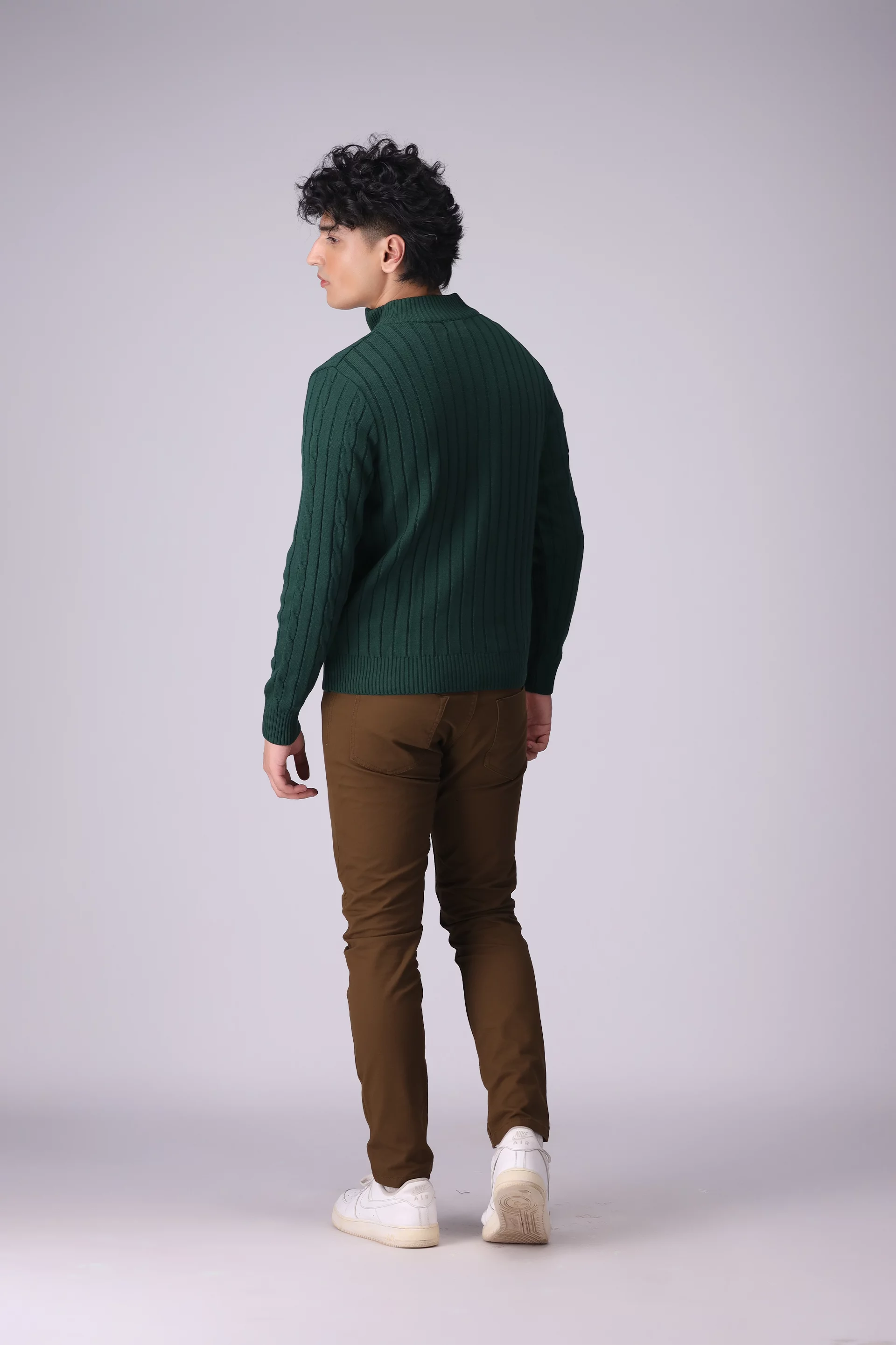 Quarter Zip Knitted Sweater Men Sweater Winter 2024 Knit Story COUGAR- (Men Winter 2024)   