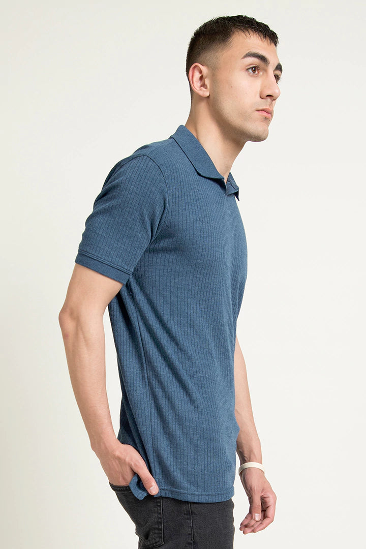 Rib Knit Johnny Collar Polo Men Polo Pre Fall 2023 Vortex COUGAR   